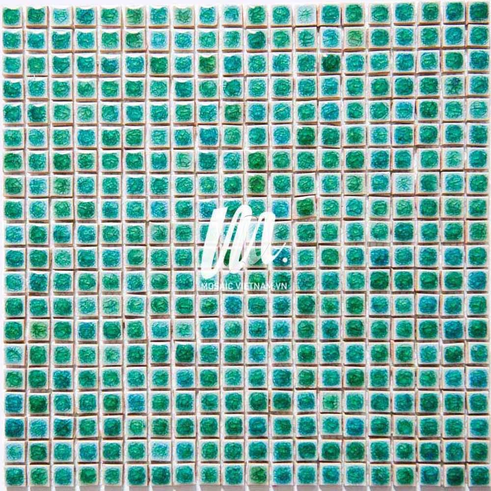 Gạch mosaic bể bơi xanh ngọc thạch có màu sắc đẹp mắt, thường được sử dụng trong nhà tắm, spa
