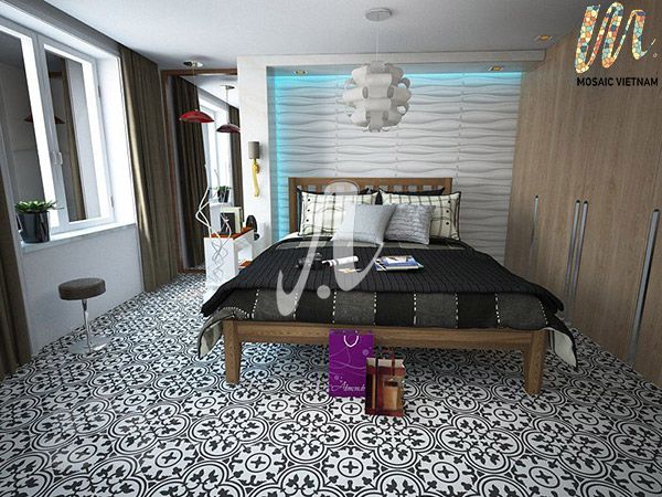 Mẫu gạch Mosaic phù hợp với phòng ngủ phong cách cổ điển