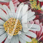 Bức tranh mosaic Cúc đại đóa trắng đỏ