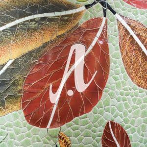 Gạch mosaic tranh lá bàng thu