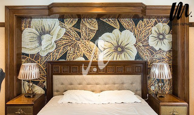 Tranh mosaic trang trí phòng ngủ vừa nhẹ nhàng lại ấm áp