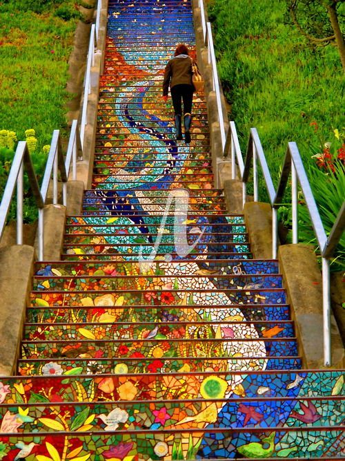 Nghệ thuật mosaic trang trí cầu thang