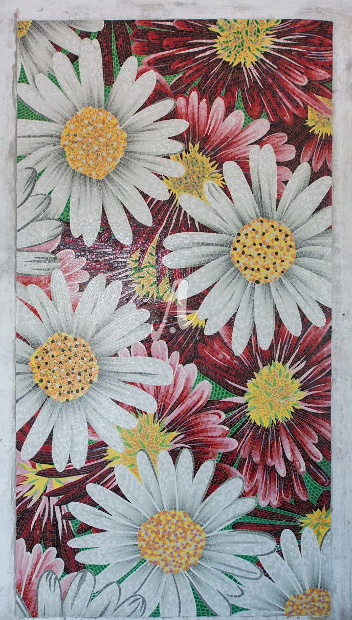 Tranh mosaic hình hoa cúc