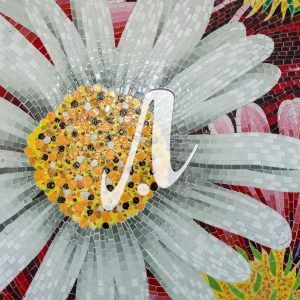 Tranh ghép mosaic Cúc đại đóa