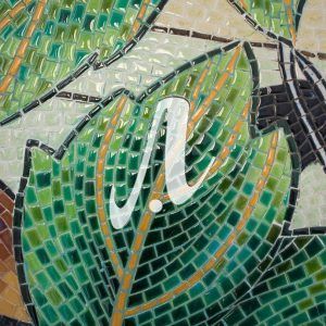 Tranh gốm mosaic Hoa đại trắng