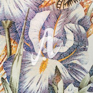 Tranh gốm mosaic hoa diên vĩ