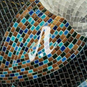 Tranh gốm mosaic Hoa trắng