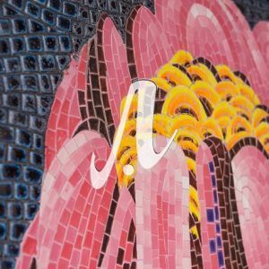 Trang gốm mosaic hoa tulip