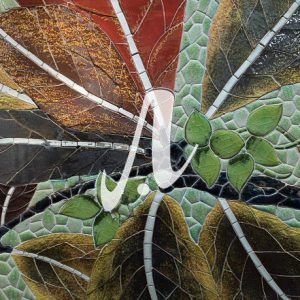 Tranh mosaic đẹp Lá bàng thu