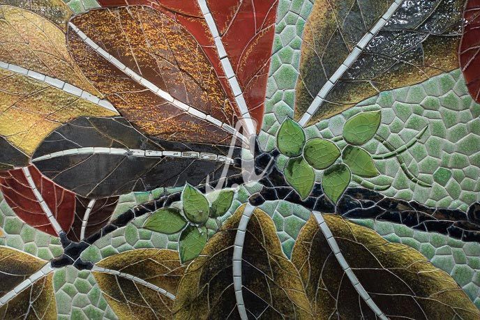 Tranh mosaic đẹp Lá bàng thu Tranh mosaic đẹp Lá bàng thu
