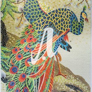 Tranh mosaic Đôi chim công
