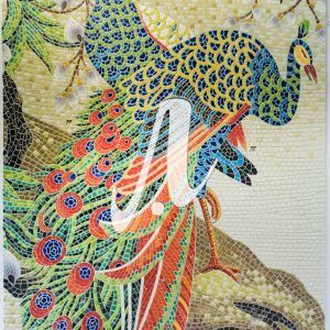 Tranh mosaic Đôi chim công