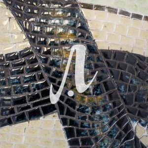 Tranh mosaic gốm sứ hoa đại trắng