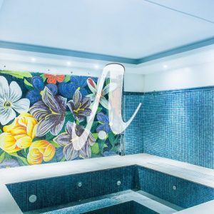 Tranh mosaic gốm Trăm hoa khoe sắc