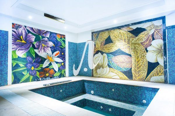 Tranh mosaic gốm trang trí bể bơi
