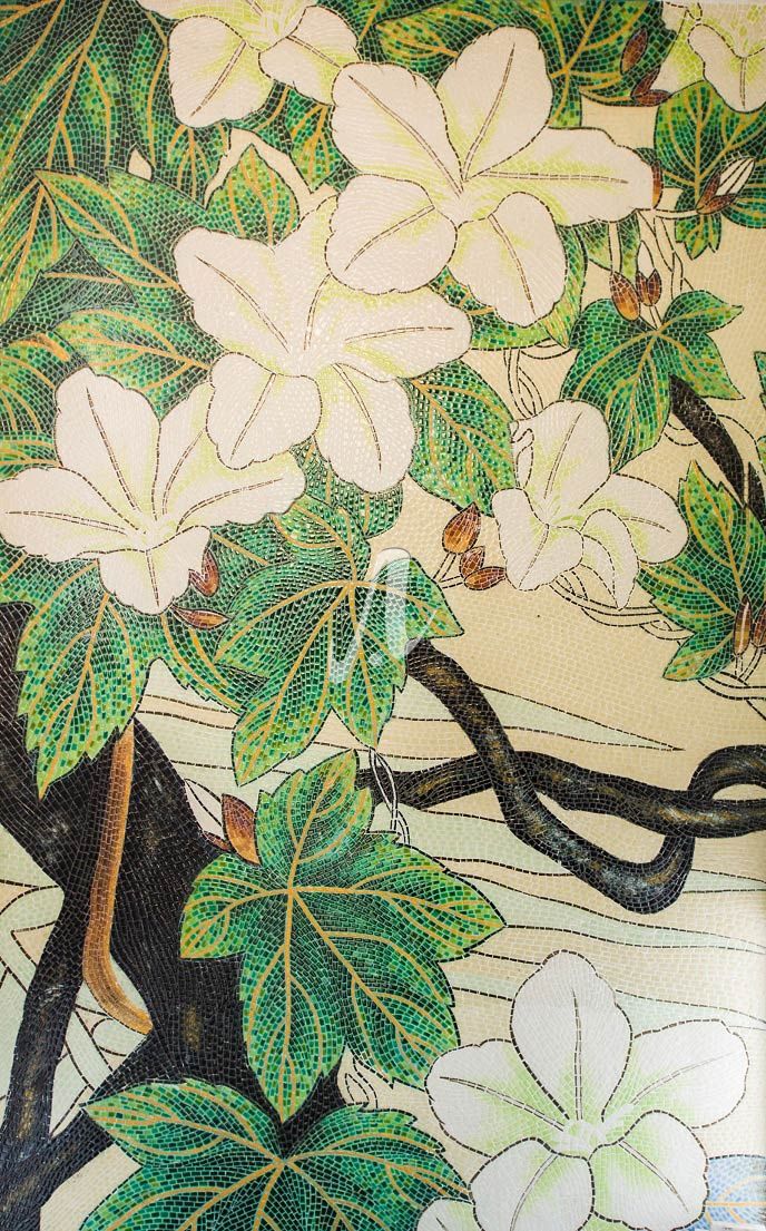 Tranh mosaic Hoa đại trắng Tranh mosaic Hoa đại trắng