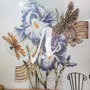 Tranh mosaic Hoa diên vĩ