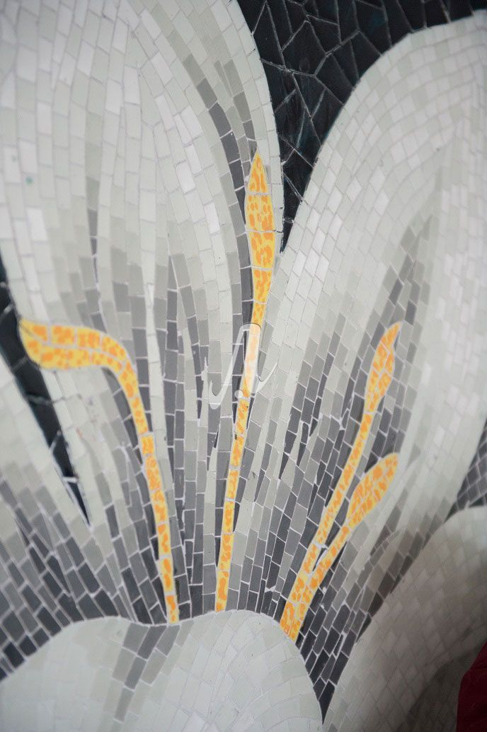 Tranh mosaic hoa loa kèn trắng Tranh mosaic hoa loa kèn trắng