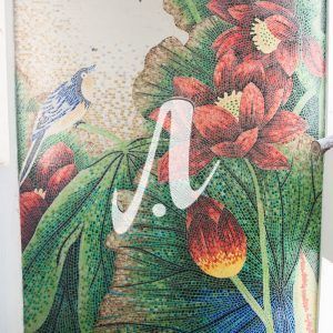 Tranh mosaic Hoa sen đỏ