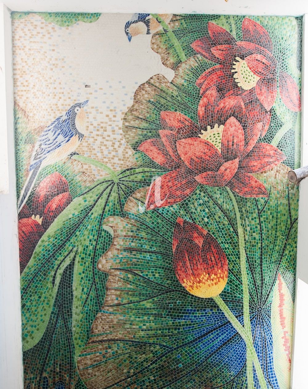 Tranh mosaic Hoa sen đỏ Tranh mosaic Hoa sen đỏ