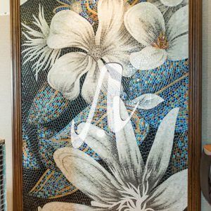 Tranh mosaic Hoa trắng