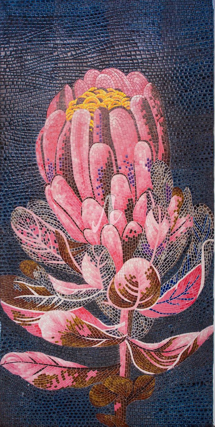 Tranh mosaic Hoa tulip hồng Tranh mosaic Hoa tulip hồng