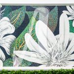 Tranh mosaic hoa đào trắng, hoa mai trắng