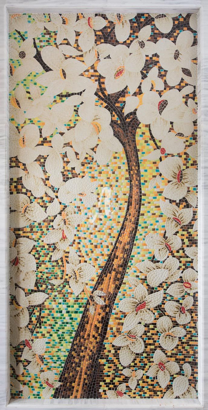 Tranh mosaic Mai trắng Tranh mosaic Mai trắng