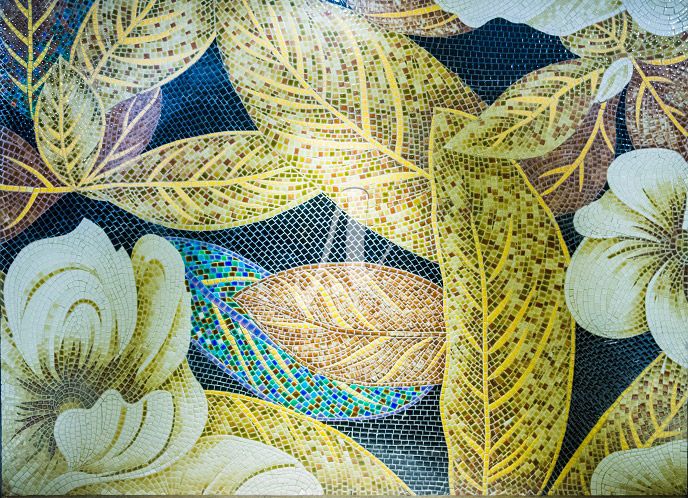 Tranh mosaic Thu vàng