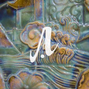 Tranh phù điêu Cá chép hóa rồng gốm sứ