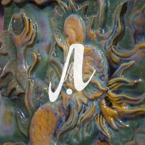 Tranh phù điêu gốm sứ Cá chép hóa rồng