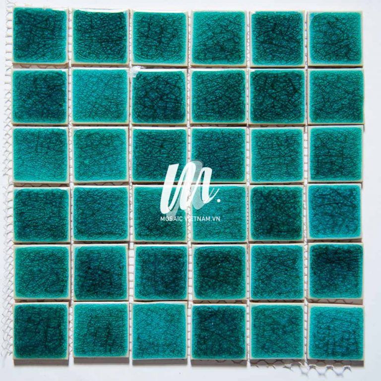 Gạch bể bơi Mosaic màu xanh thổ giúp người dùng thư giãn, tạo sự dễ chịu