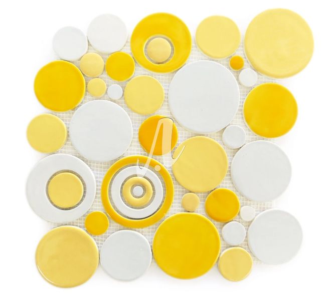 Gạch mosaic bong bóng trộn màu vàng