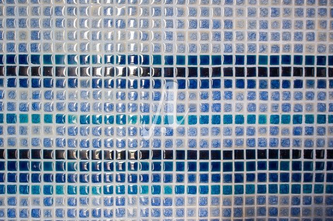 Gạch mosaic hình vuông trộn màu xanh