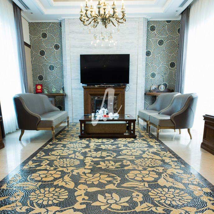 Gạch mosaic lát nền phòng khách Gạch mosaic lát nền phòng khách