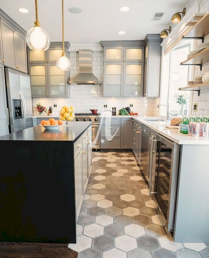 Gạch mosaic lát sàn bếp