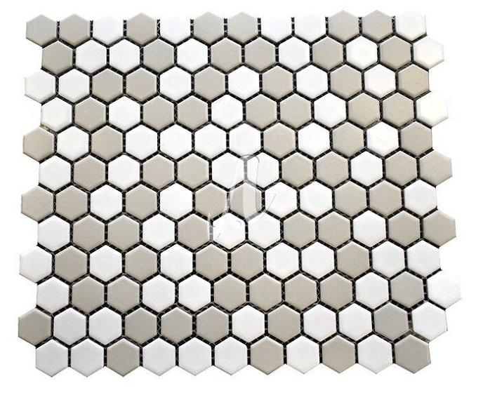 Gạch mosaic lục giác cân màu xám