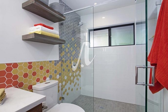 Gạch mosaic lục giác cân ốp nhà tắm
