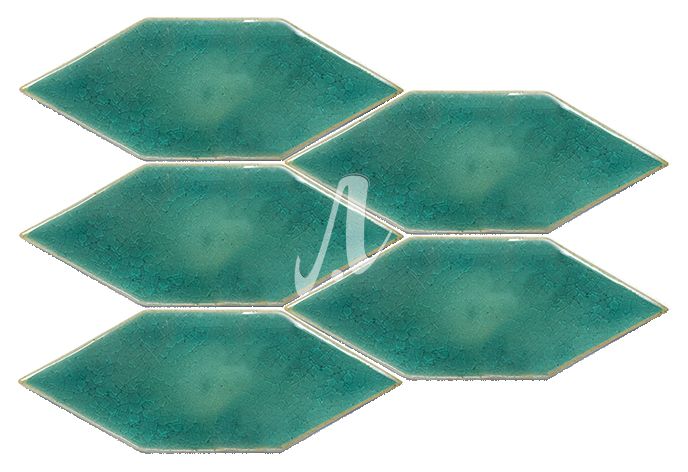 Gạch mosaic lục giác nhọn xanh lục bảo