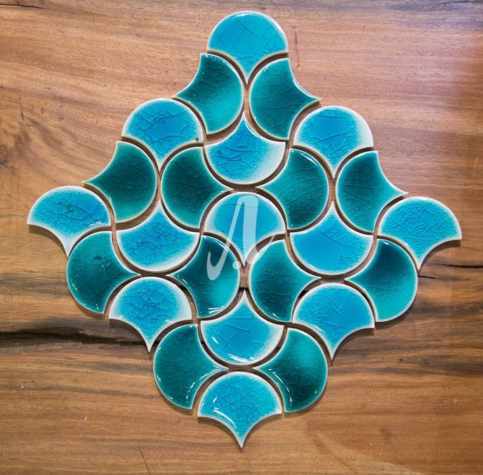 Gạch mosaic màu xanh