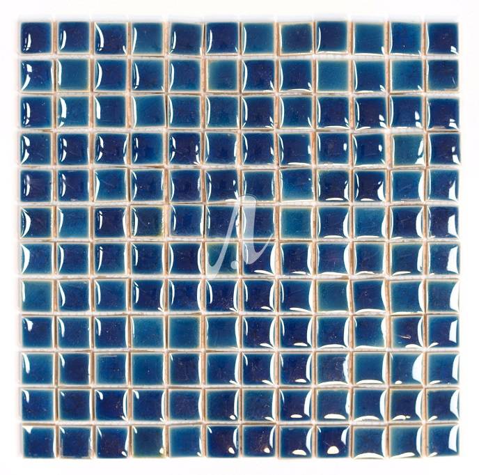 Gạch mosaic vuông xanh đậm hải 23x23