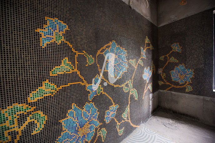Tranh Hoa dây xanh mosaic