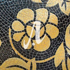 Tranh mosaic gốm Hoa dây vàng