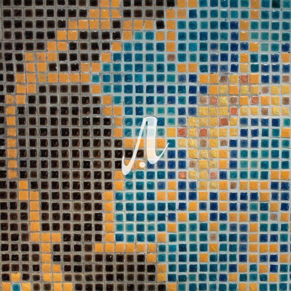 Tranh mosaic gốm Hoa dây xanh