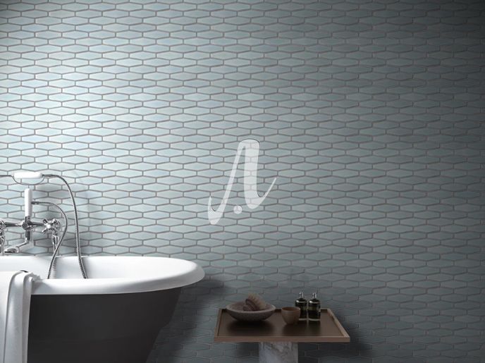 Tường nhà tắm ốp gạch mosaic hình lục giác