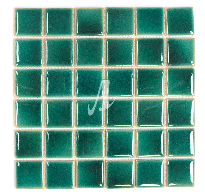 Gạch mosaic ốp hồ bơi kích thước 4.8x4.8 xanh lục bảo