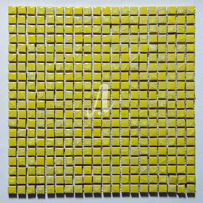 Gạch mosaic vuông 1x1 màu vàng chanh