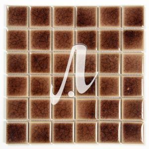 Gạch mosaic vuông nâu đậm 5x5