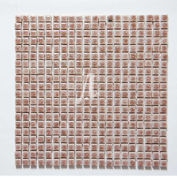 Gạch mosaic vuông nâu hồng 1x1