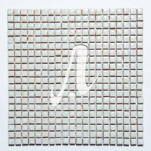 Gạch mosaic vuông trắng kem 1x1